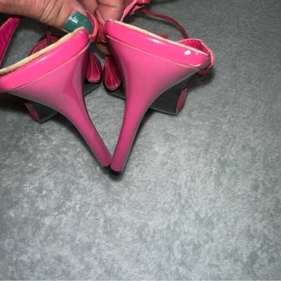 VTG Frederick’s of Hollywood  pink lace heels sz 8.5 - Picture 4 of 9
